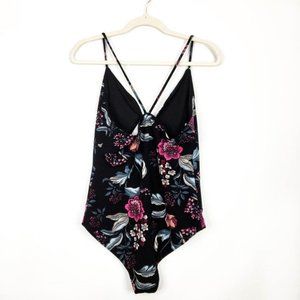 Charlotte Russe Boho Cottagecore Rose Floral Plunge Bodysuit